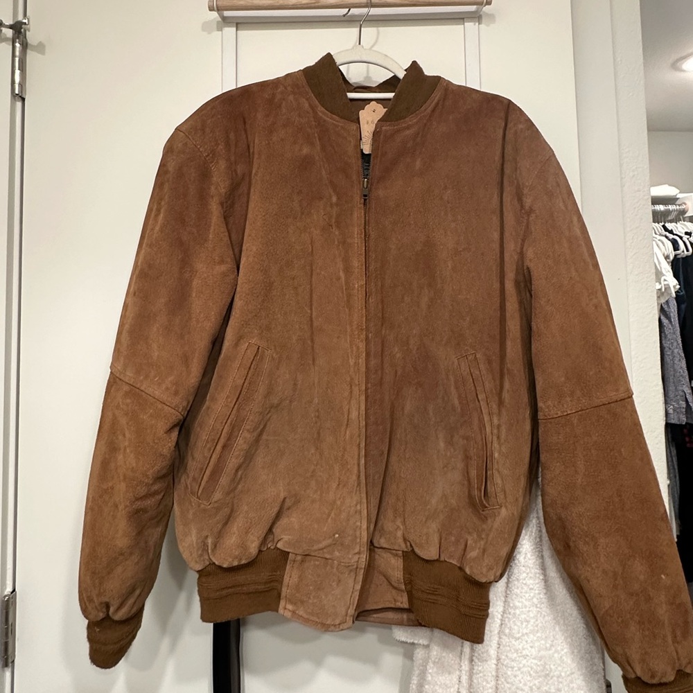 Vintage Brown Leather Bomber